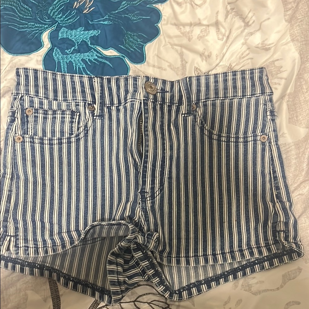 Striped Blue Women's Shorts